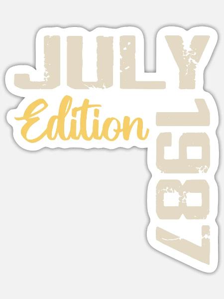 Juli 1987 Geburtstagsshirt Juli 1987 - Sticker Größe S (10 x 10 cm) - Mattweiß