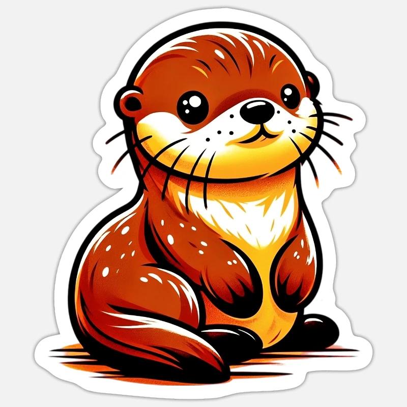 Otter - Sticker size S (10 x 10 cm) - white matte