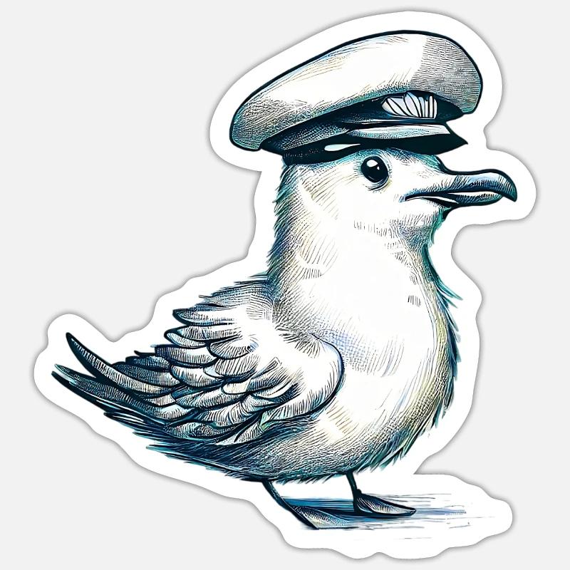 Möwe - Sticker Größe S (10 x 10 cm) - Mattweiß
