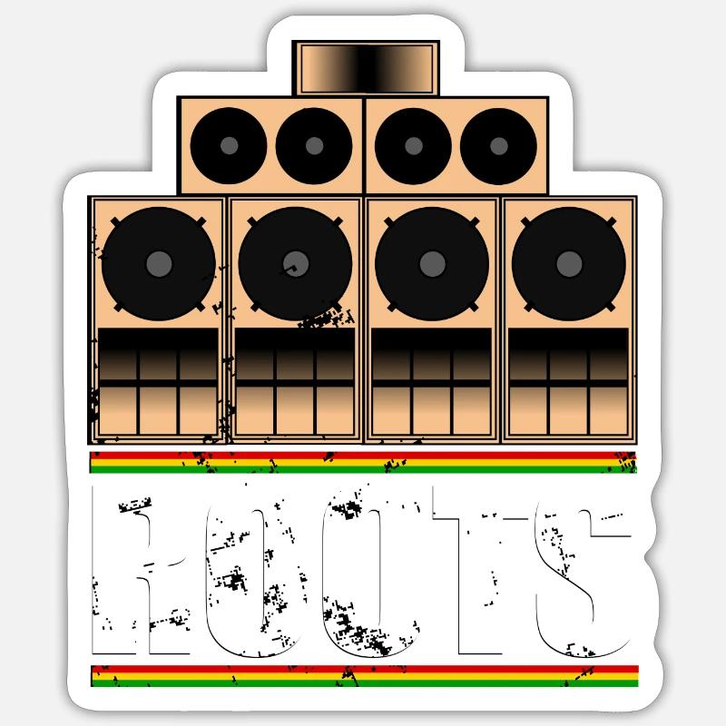 Roots Reggae - Sticker Größe S (10 x 10 cm) - Mattweiß