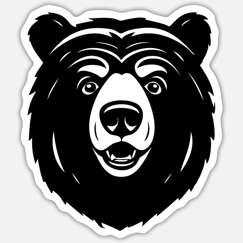 Lieblich neugieriger Comic Bär - Sticker Größe S (10 x 10 cm) - Mattweiß