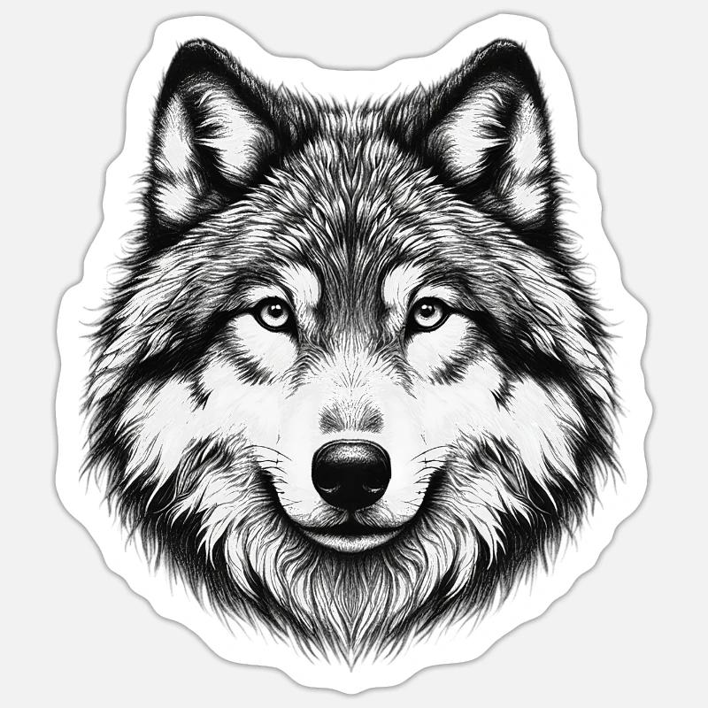 Wolf - Sticker size S (10 x 10 cm) - white matte