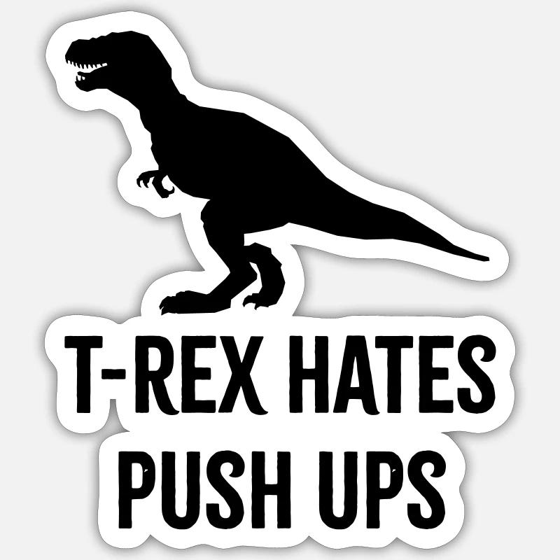 T-Rex déteste les pompes Sticker taille S (10 x 10 cm)