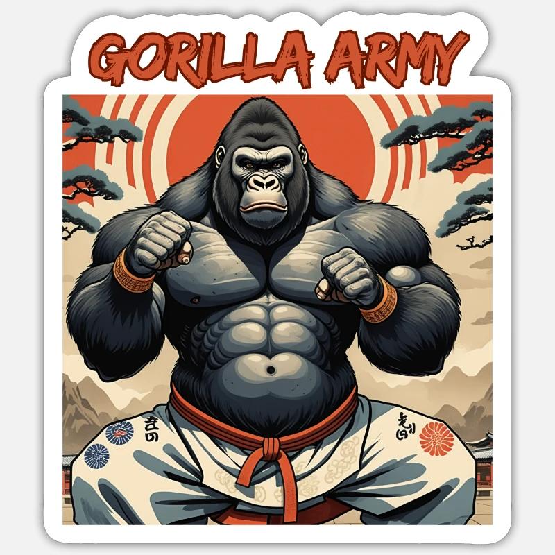 Gorilla Army Sticker Größe S (10 x 10 cm)