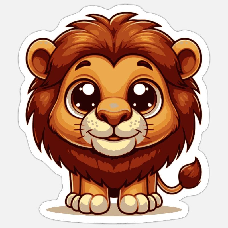 Lion - Sticker size S (10 x 10 cm) - white matte