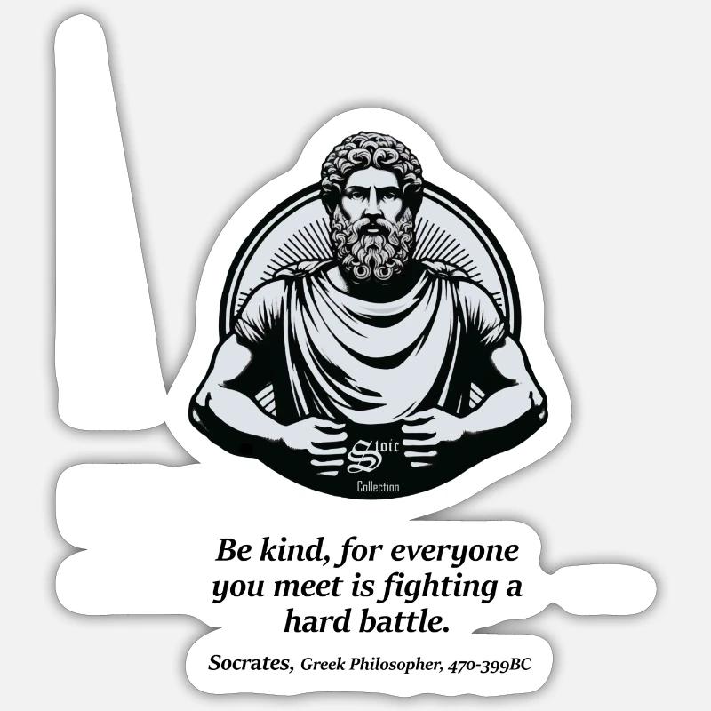 Socrates and kindness - Sticker size S (10 x 10 cm) - white matte
