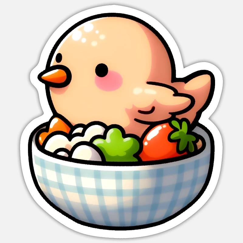 Hühnerfutter - Huhn - Sticker Größe S (10 x 10 cm) - Mattweiß