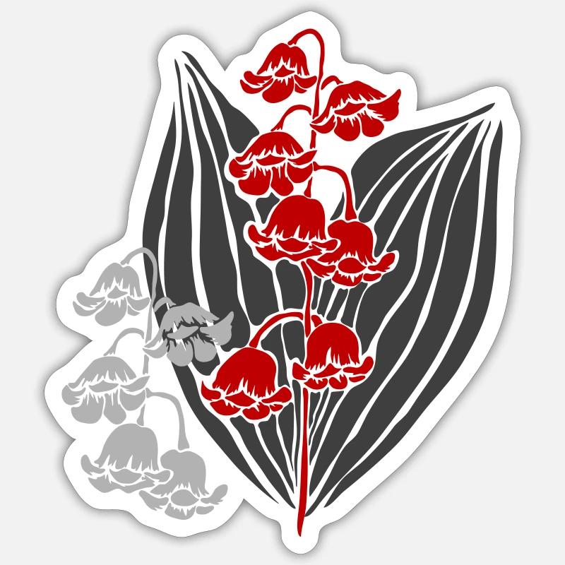 Blumenornament - Sticker Größe S (10 x 10 cm) - Mattweiß