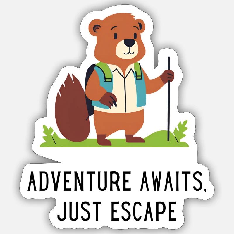 L’aventure vous attend - il suffit de s’évader Sticker taille S (10 x 10 cm)