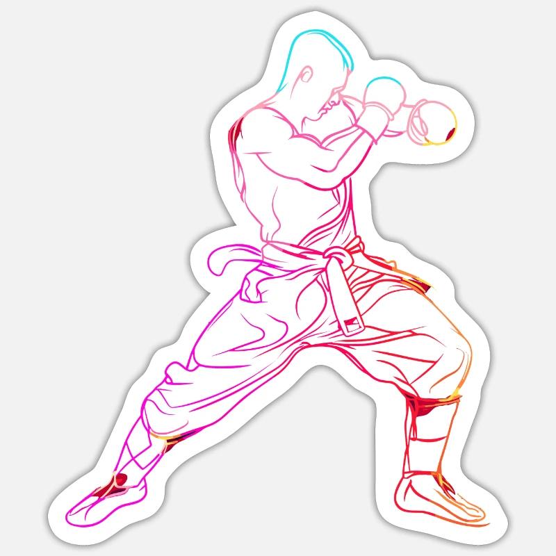 Oldschool Kickboxer - Sticker size S (10 x 10 cm) - white matte