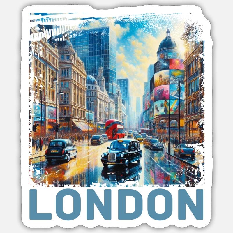 Londres - Sticker taille S (10 x 10 cm) - blanc mat