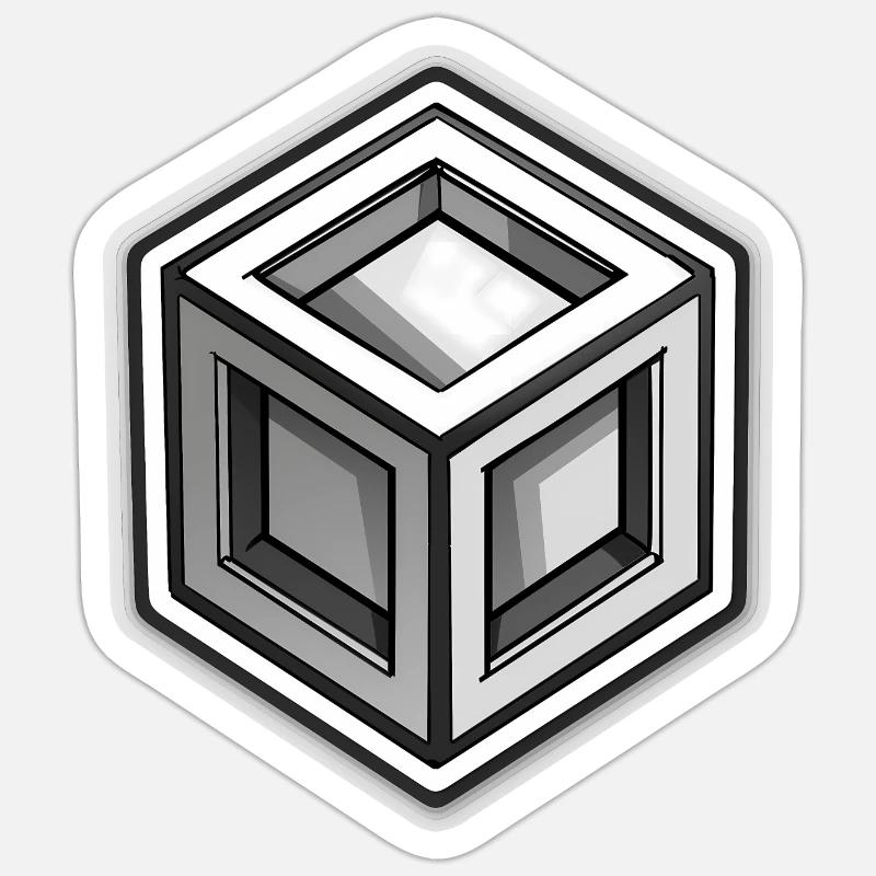 Dés 3D de dessin animé - Sticker taille S (10 x 10 cm) - blanc mat