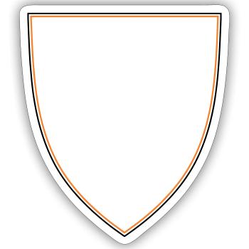 Wappen (leer) - VEKTOR Rahmen - Sticker Größe S (10 x 10 cm) - Mattweiß - Vorne