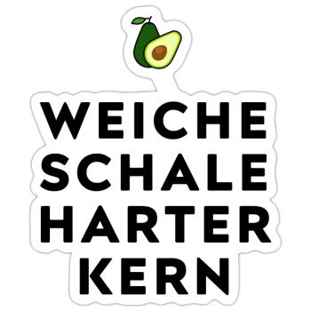 WEICHE SCHALE HARTER KERN - Sticker Größe S (10 x 10 cm) - Mattweiß - Vorne