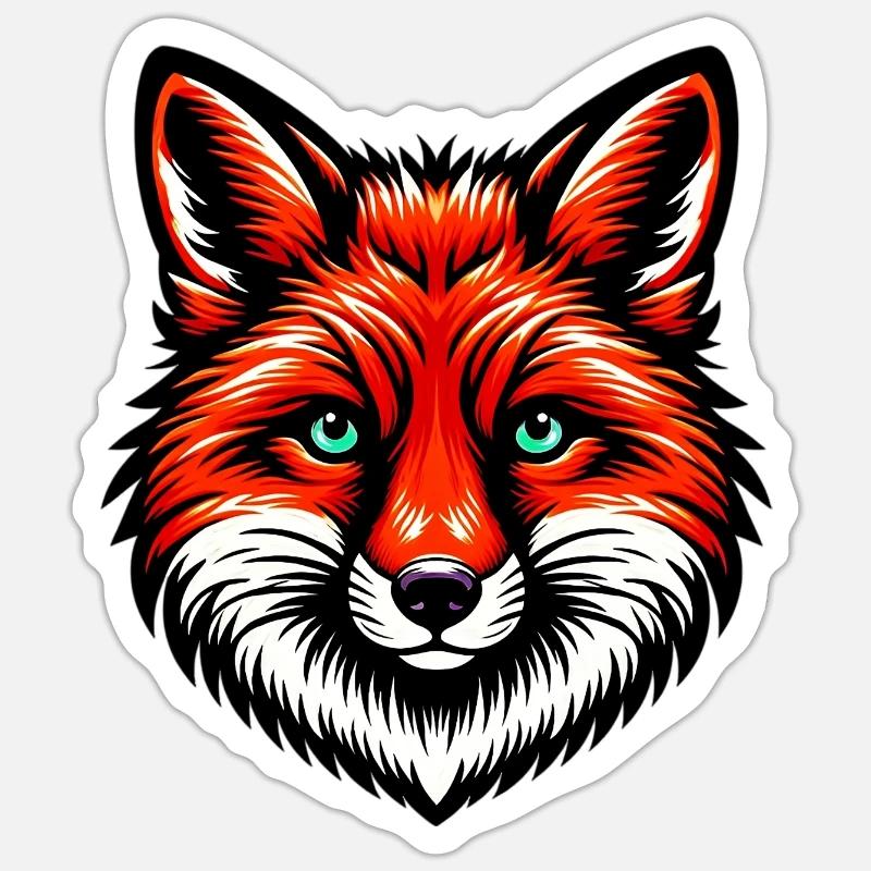 Fuchs - Sticker Größe S (10 x 10 cm) - Mattweiß