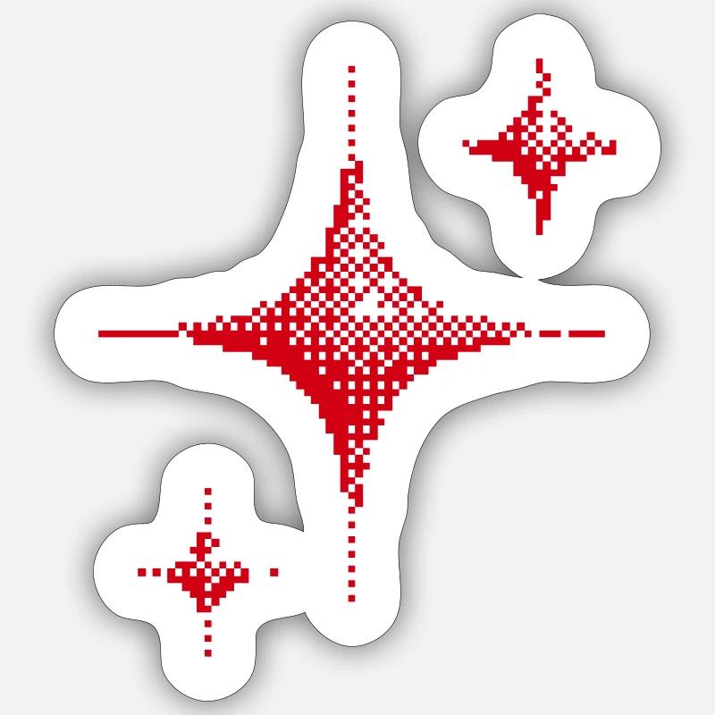 Red Spark Minimal - Sticker Größe S (10 x 10 cm) - Mattweiß
