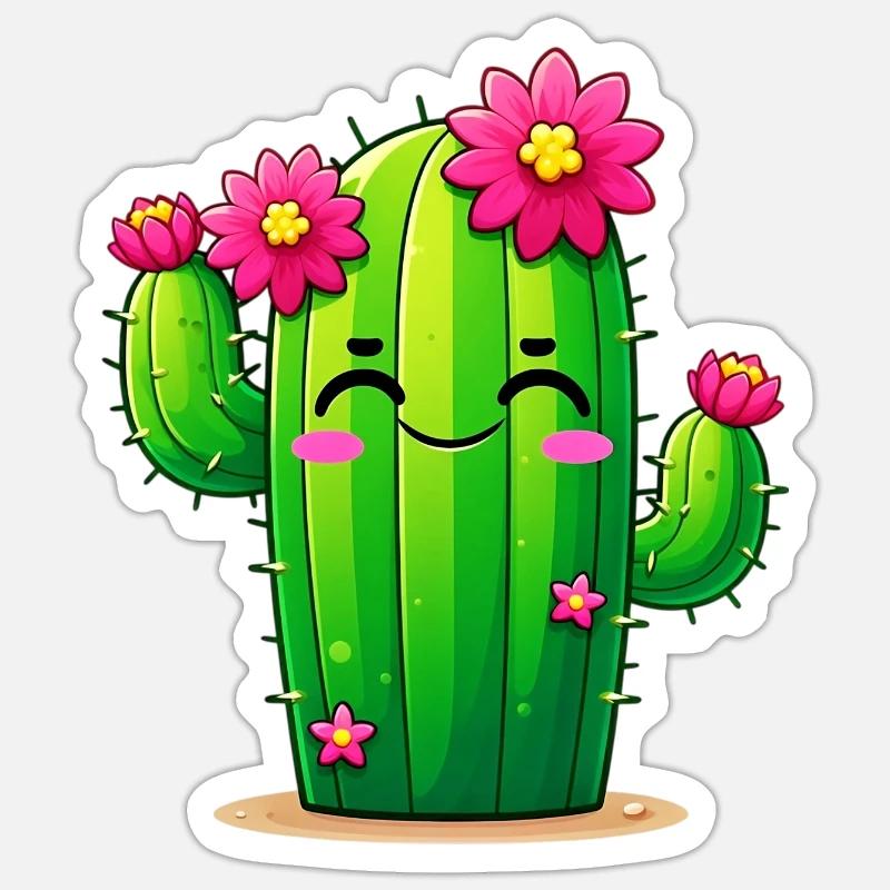 Cactus - Sticker size S (10 x 10 cm) - white matte