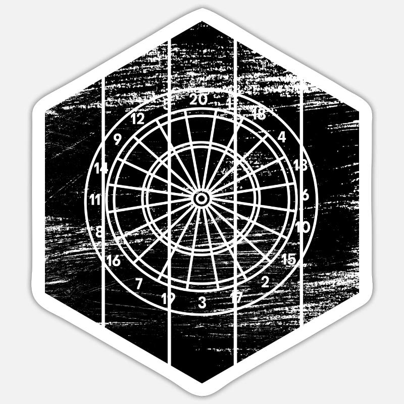 Dartscheibe - Sticker Größe S (10 x 10 cm) - Mattweiß