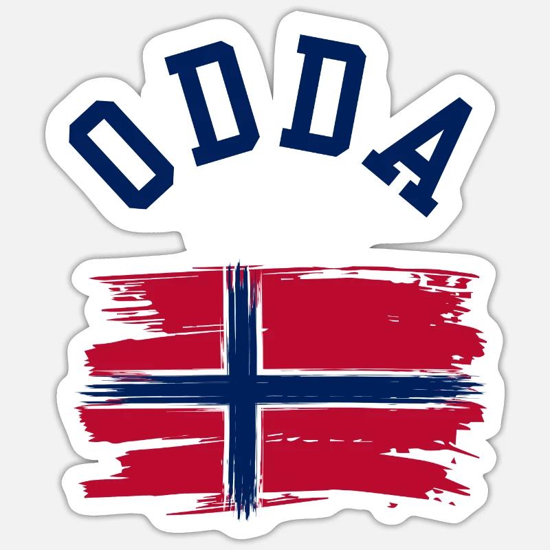 Odda Norway - Sticker size S (10 x 10 cm) - white matte