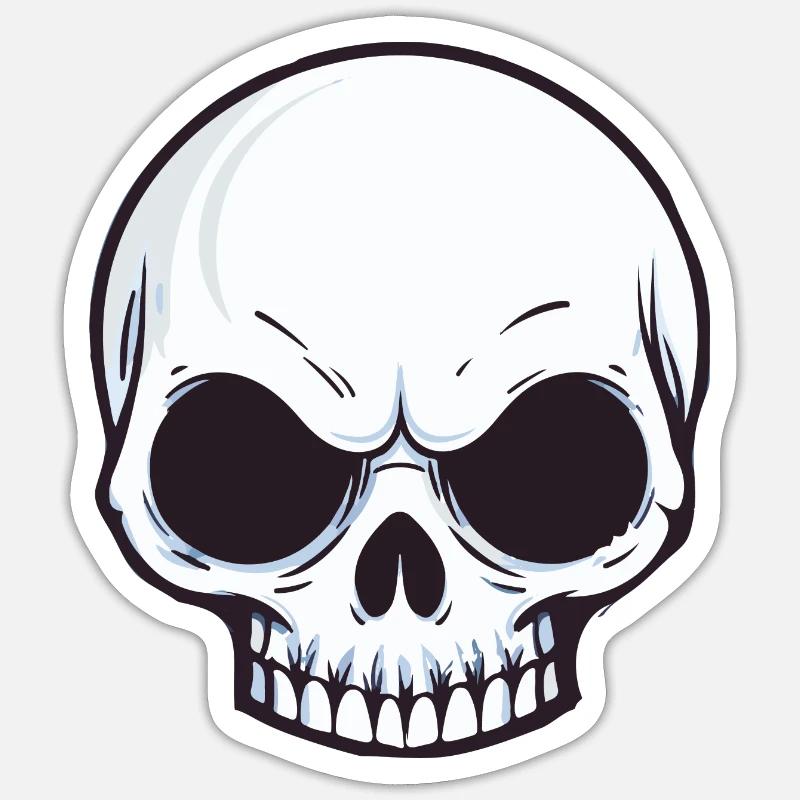 skull head - Sticker Größe S (10 x 10 cm) - Mattweiß