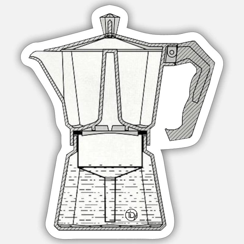 Mocca Espresso Maker - Sticker size S (10 x 10 cm) - white matte