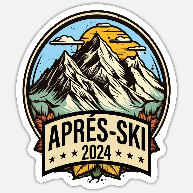 Après-ski - Sticker taille S (10 x 10 cm) - blanc mat