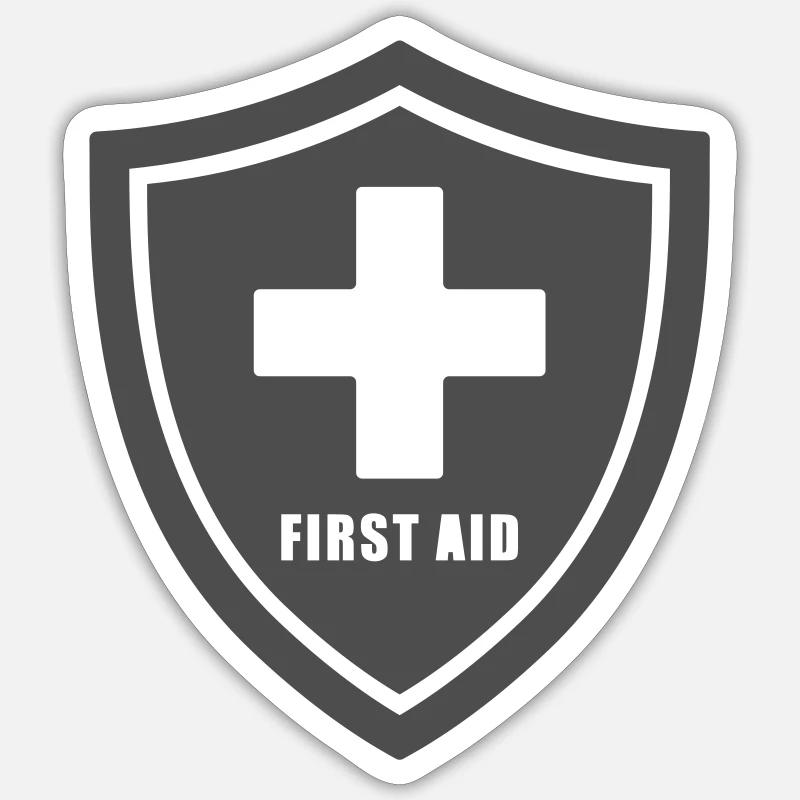PRONTO SOCCORSO - Sticker formato S (10 x 10 cm) - bianco opaco
