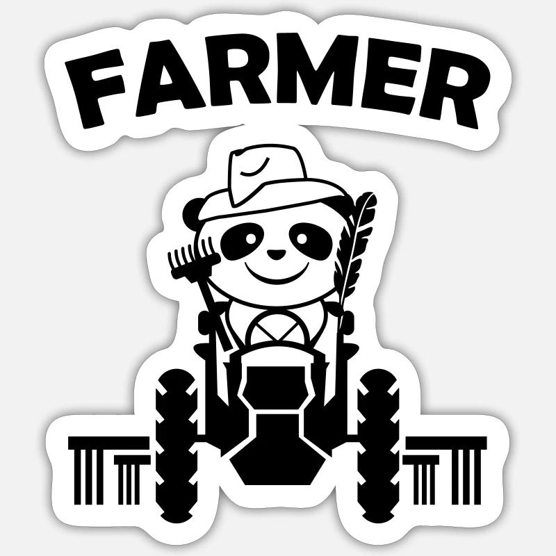 Panda Farmer Sticker size S (10 x 10 cm)