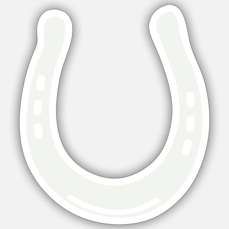 fer à cheval - Sticker taille S (10 x 10 cm) - blanc mat