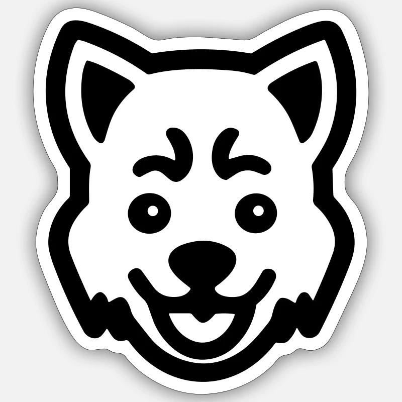 Dog - Sticker size S (10 x 10 cm) - white matte