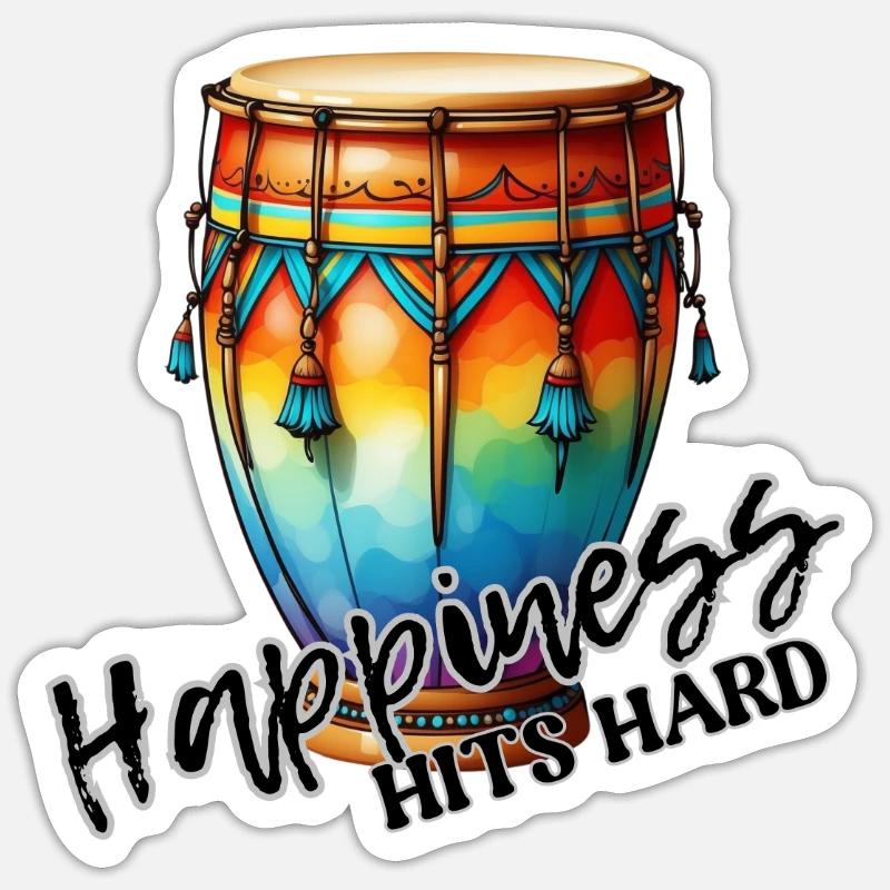 Luck Hits Hard - Aztec Style Drum Sticker size S (10 x 10 cm)