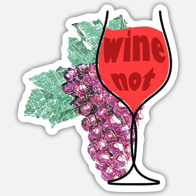 Wine & Grape - Sticker size S (10 x 10 cm) - white matte