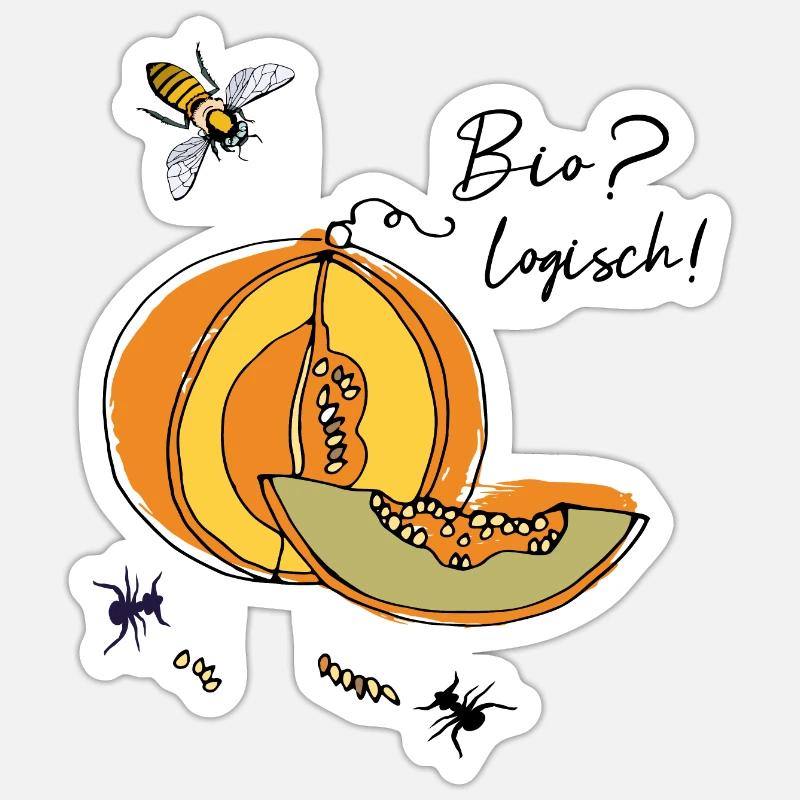 Biologist, Pumpkin, Ants - Sticker size S (10 x 10 cm) - white matte