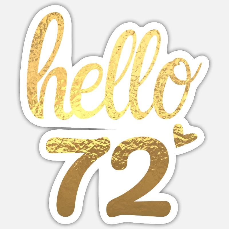 Hello 72 doré Sticker taille S (10 x 10 cm)
