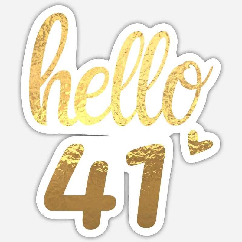 Hello 41 doré Sticker taille S (10 x 10 cm)