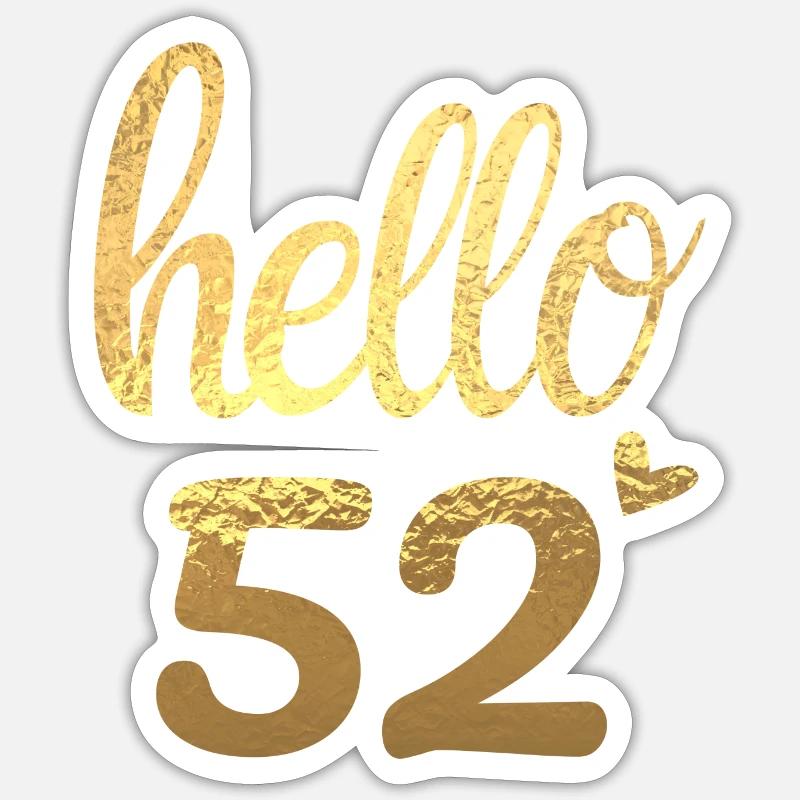 Hello 52 doré Sticker taille S (10 x 10 cm)