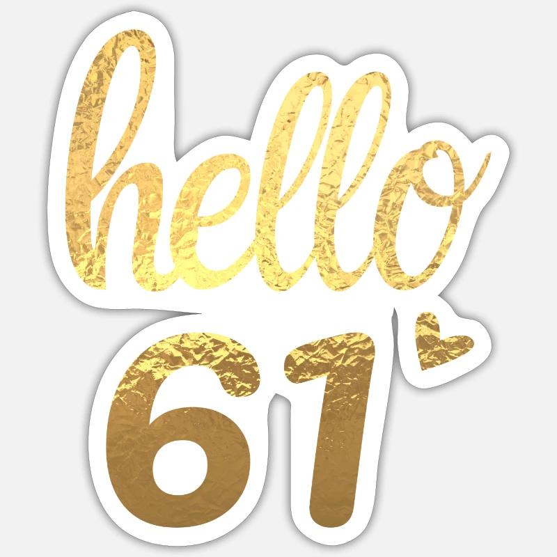 Hello 61 doré Sticker taille S (10 x 10 cm)