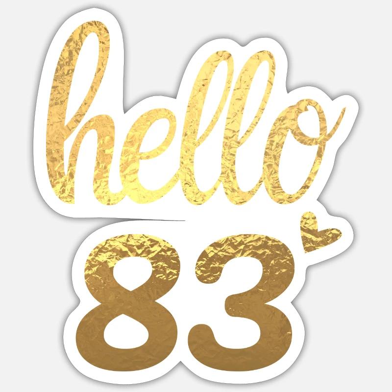Hello 83 doré Sticker taille S (10 x 10 cm)