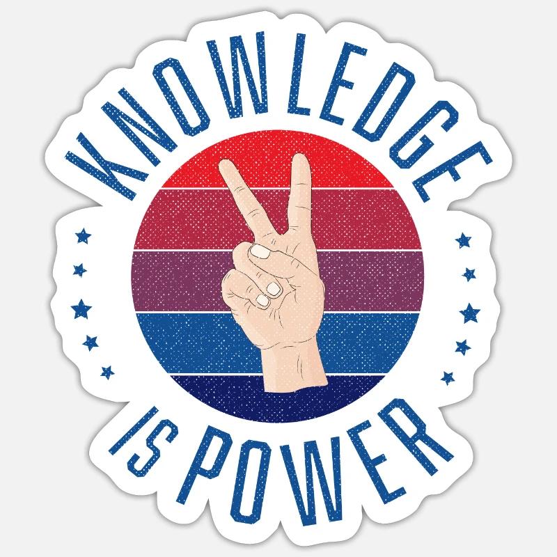 Knowledge is power - Sticker size S (10 x 10 cm) - white matte