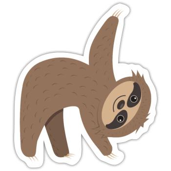 Sloth in action - Sticker size S (10 x 10 cm) - white matte - Front