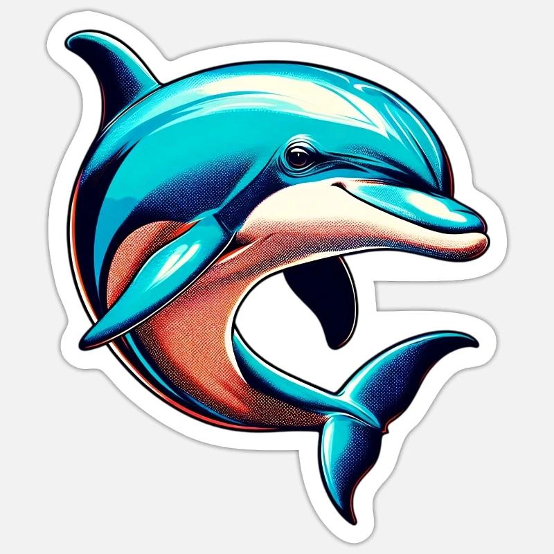 Dolphin - Sticker size S (10 x 10 cm) - white matte