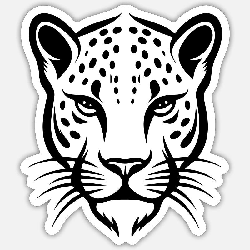 Tête de guépard - Sticker taille S (10 x 10 cm) - blanc mat