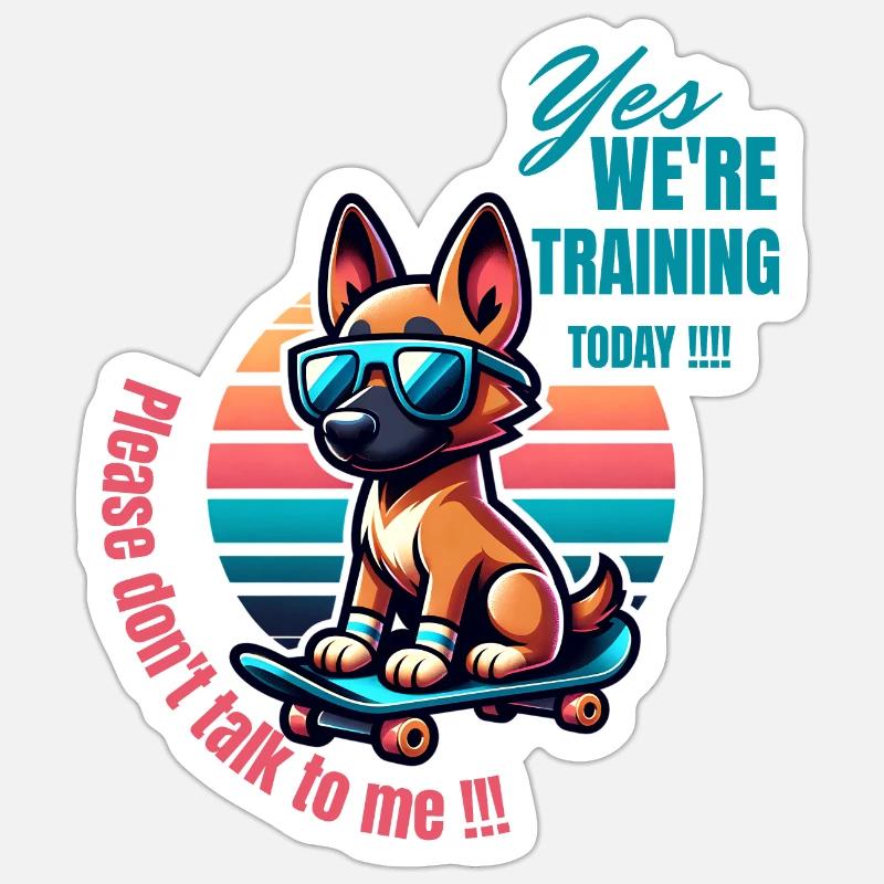 Hunde Training - Sticker Größe S (10 x 10 cm) - Mattweiß
