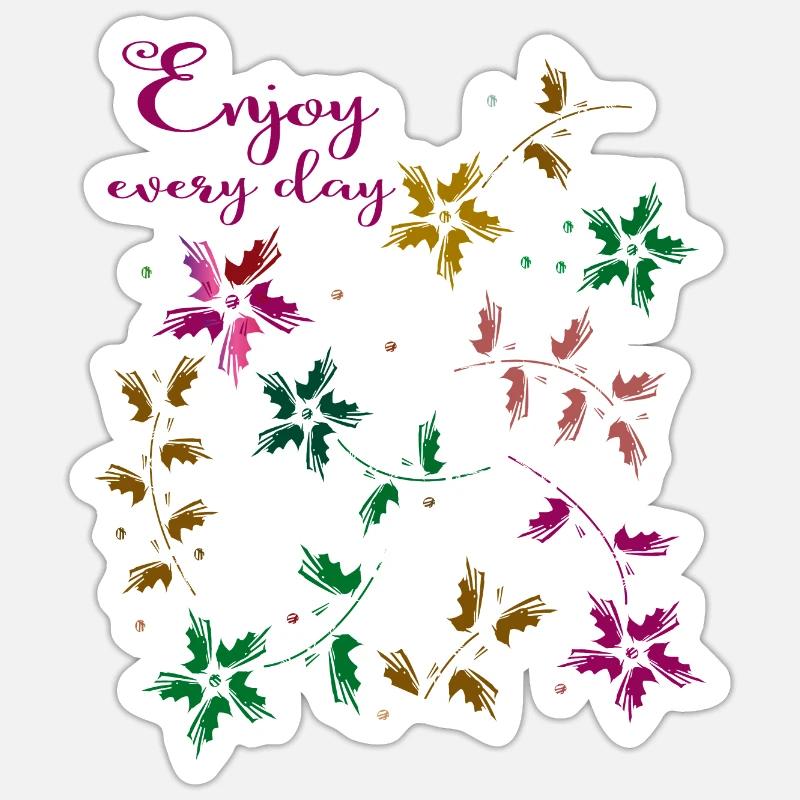 enjoy every day - Sticker size S (10 x 10 cm) - white matte