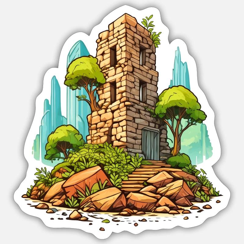 Ruin - Sticker size S (10 x 10 cm) - white matte