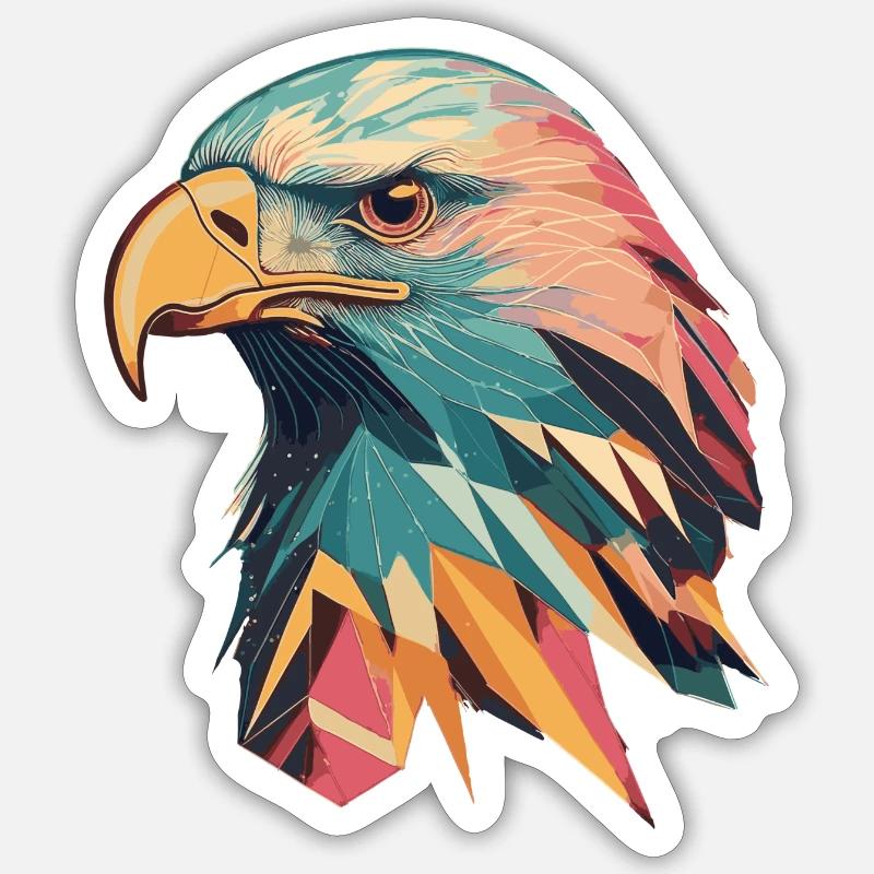 Prismatischer Adler - Sticker Größe S (10 x 10 cm) - Mattweiß