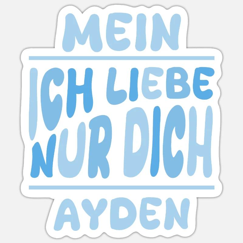 Ayden as a man - Sticker size S (10 x 10 cm) - white matte