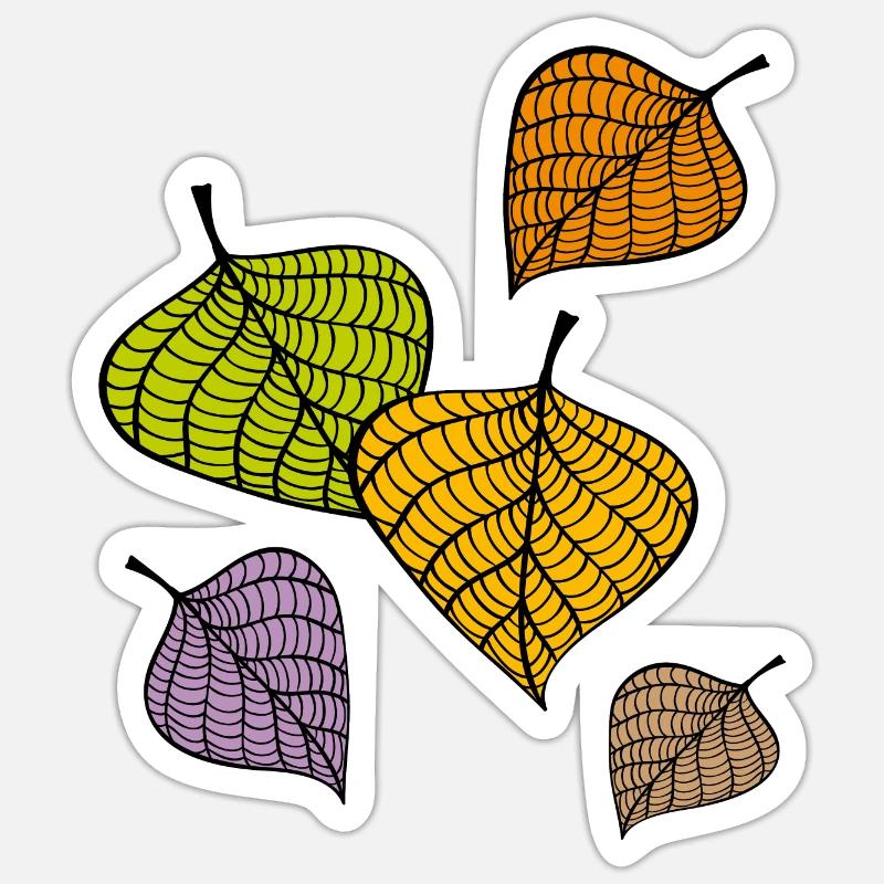 Feuilles d’automne - Sticker taille S (10 x 10 cm) - blanc mat