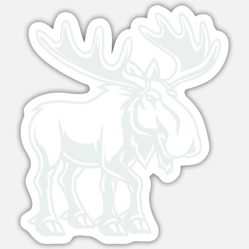 elk - Sticker size S (10 x 10 cm) - white matte