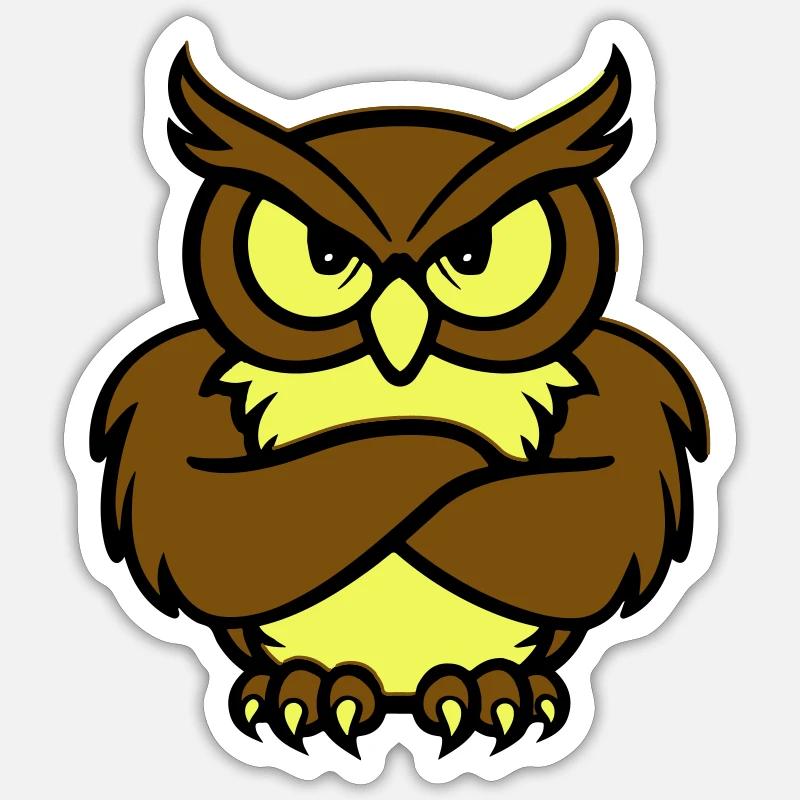 eule comic tier - Sticker Größe S (10 x 10 cm) - Mattweiß
